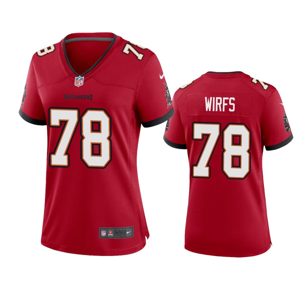 Nike women Tampa Bay Buccaneers 78 Tristan Wirfs Red 2020 NFL Draft Game Jersey